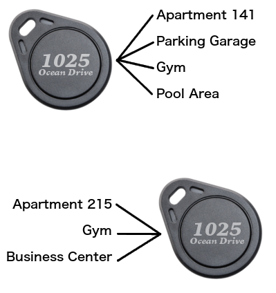 Graphic comparing two different key fobs for apartment buildings.png